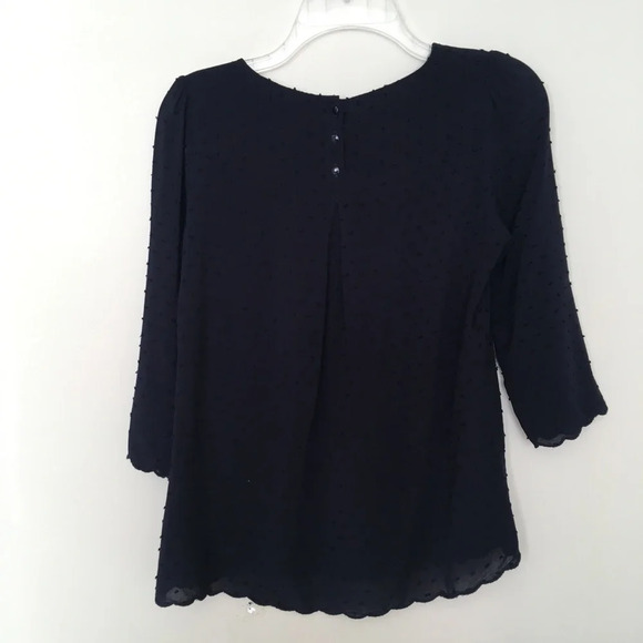 Maeve Anthropologie Blue Dot 3/4 Sleeve Top - Picture 2 of 6